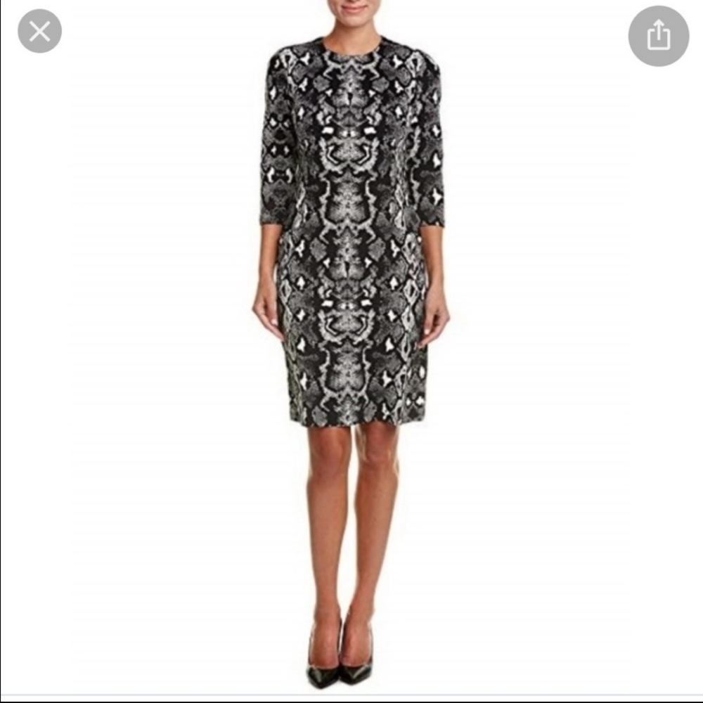 J. Mclaughlin Catalyst Snakeskin Sheath Pockets Dress Small